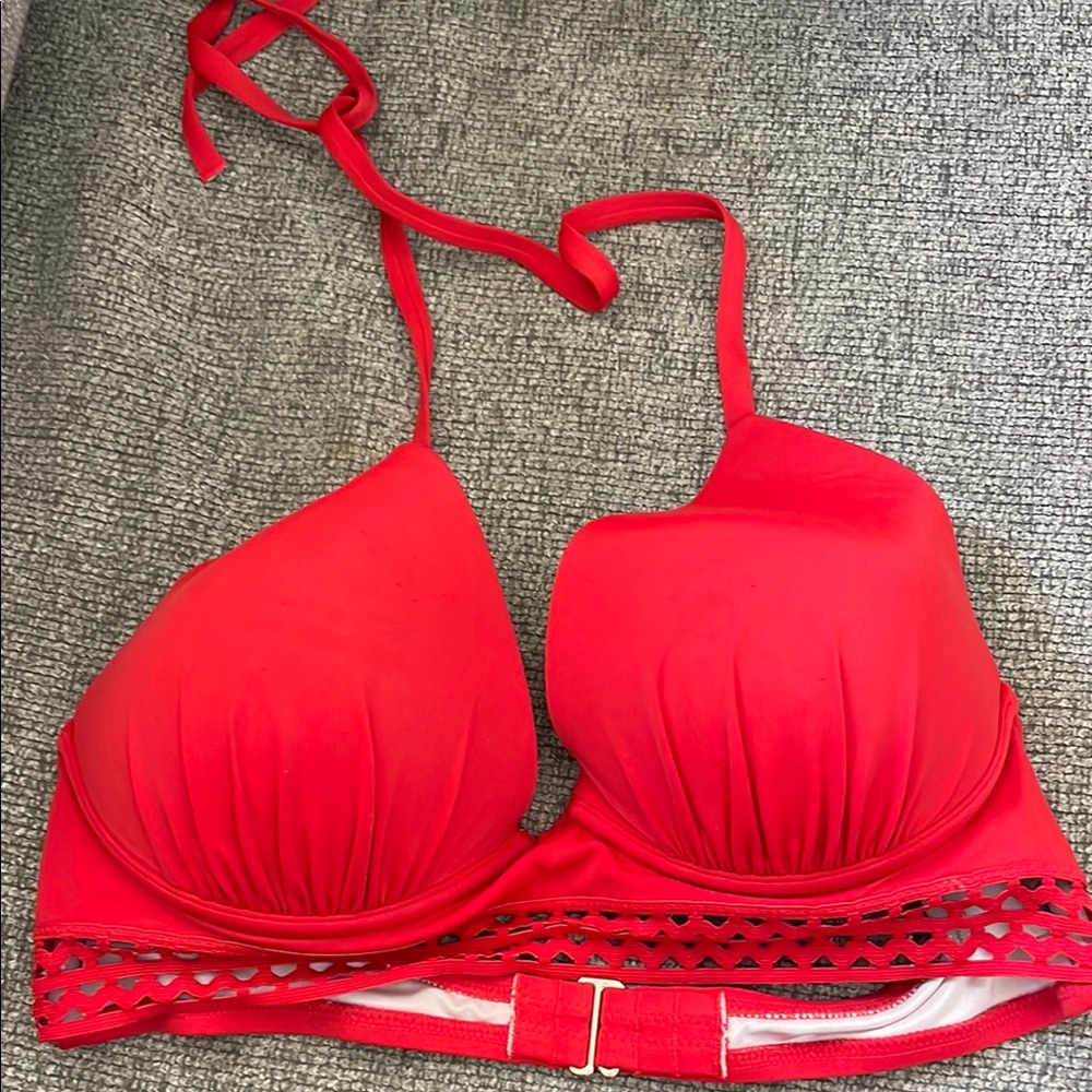 Red Halter Bikini Top